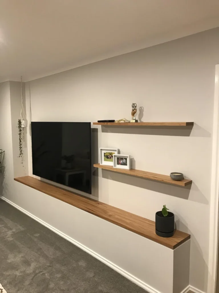 Floating Timber Wall Shelves