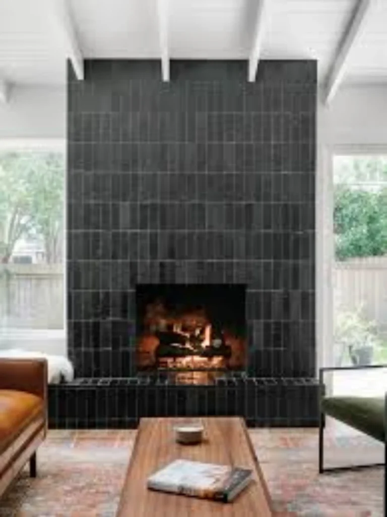 Floor To Ceiling Black Porcelain Slab