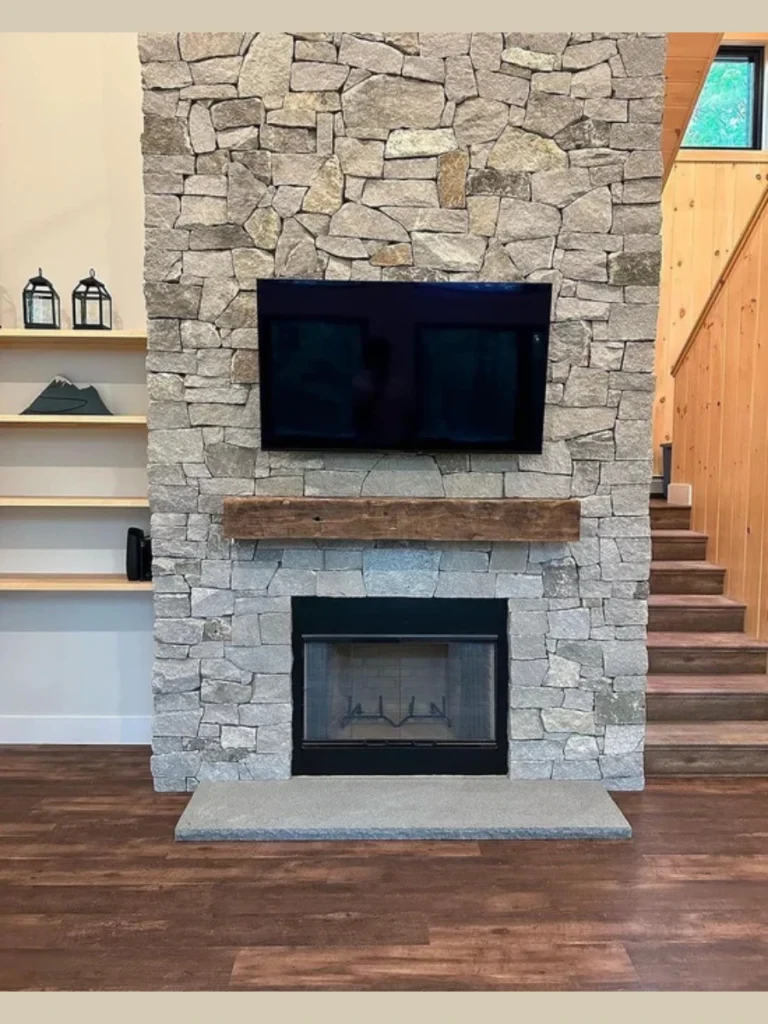 Floor To Ceiling Stacked Stone Facing