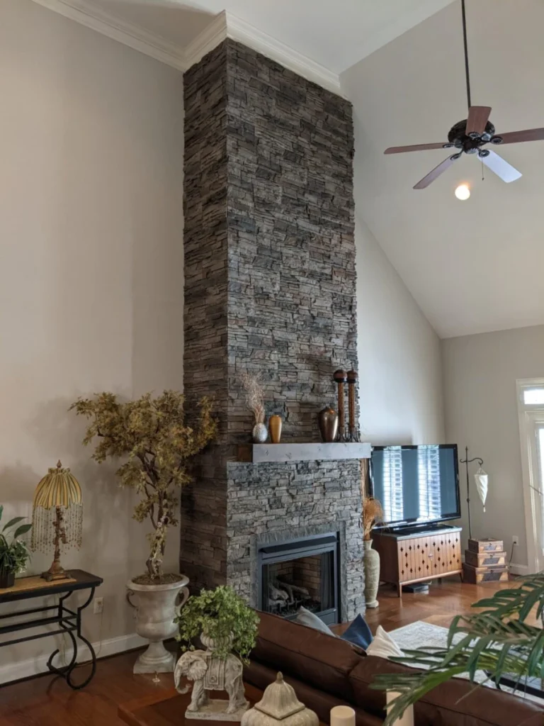Floor to Ceiling Natural Ledger Stone