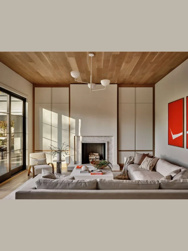 Floor-to-Ceiling Paneled Surrounds with Hidden Floating Mantels Surrounds
