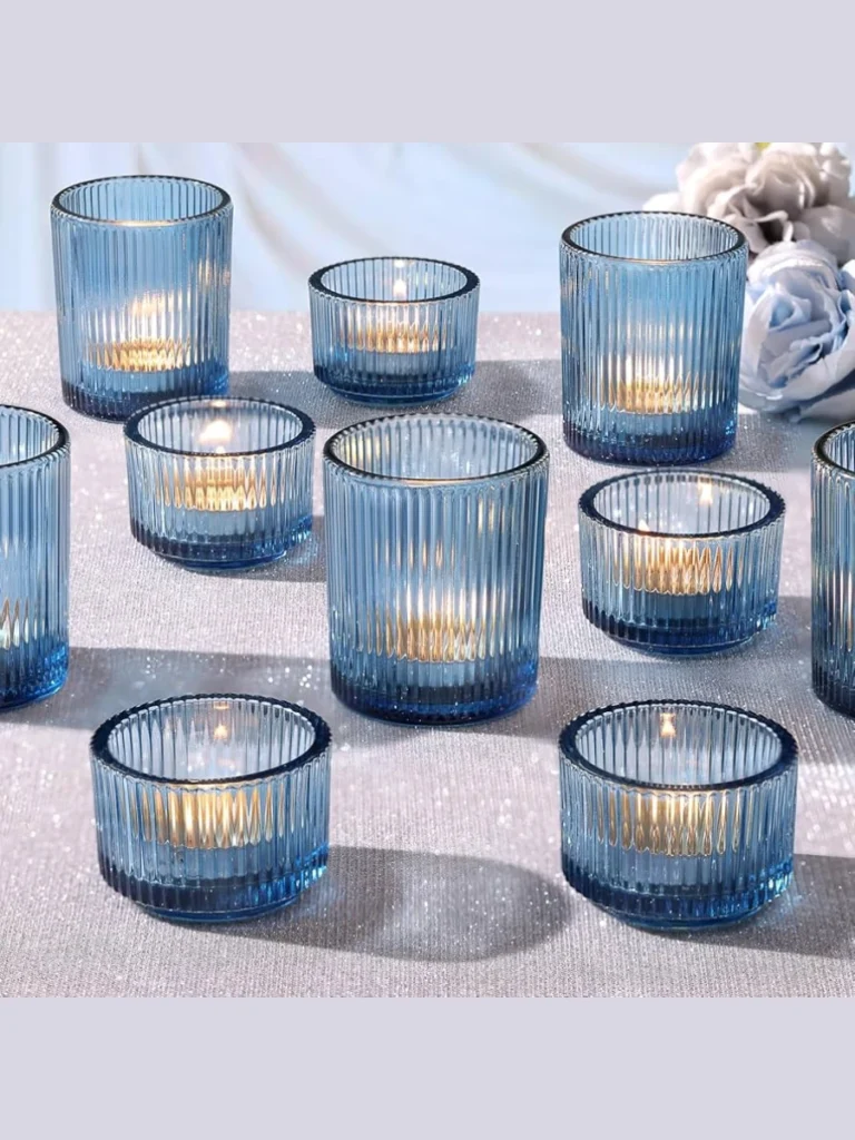 Fluted Blue Cobalt Apothecary Glasses
