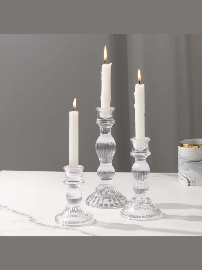 Fluted Clear Lead Crystal Columns