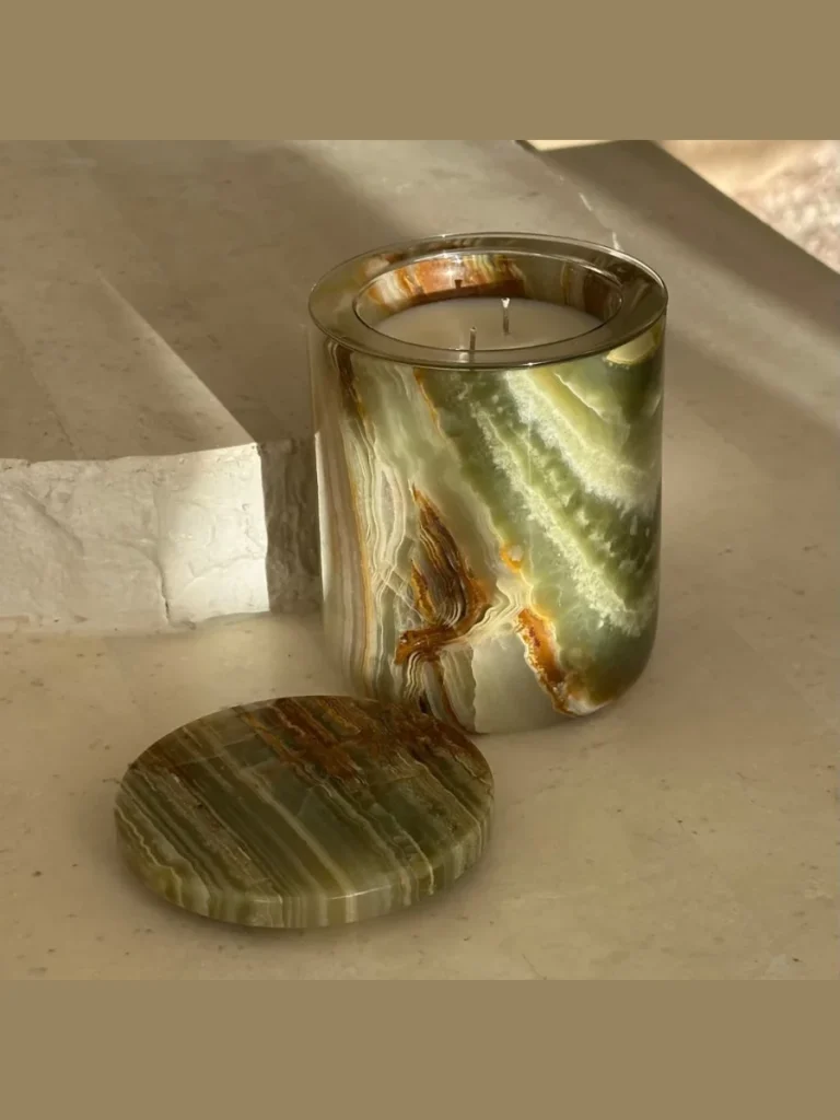 Fluted Jade Green Onyx Pedestals