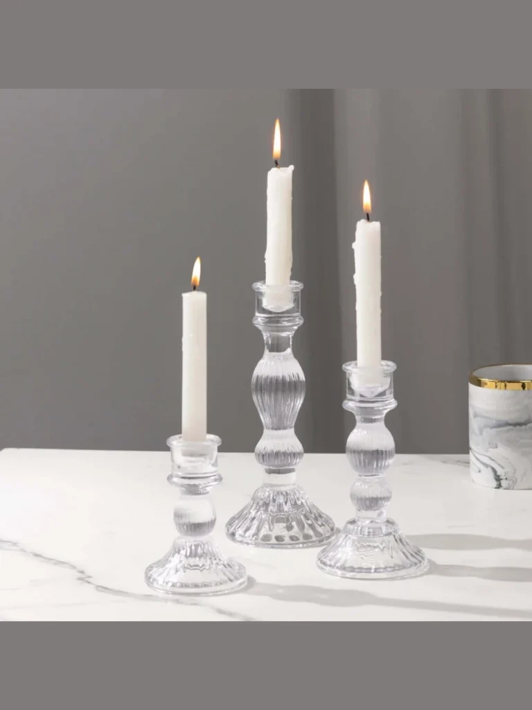Fluted Lead Crystal Candle Pedestals