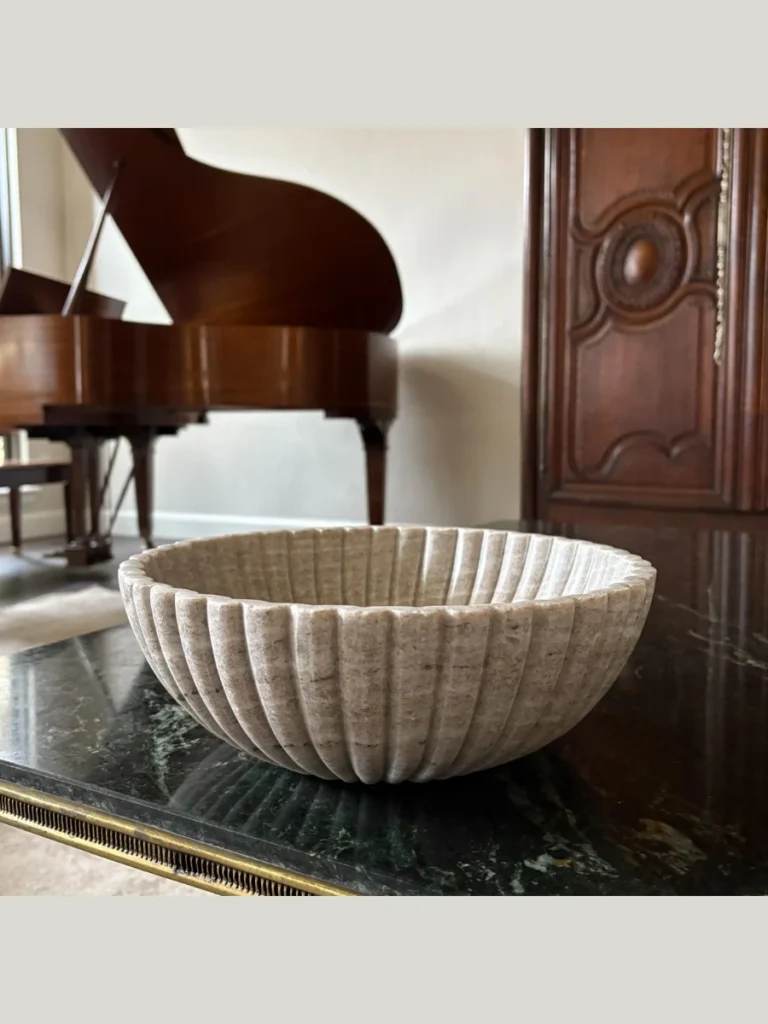 Fluted Marble Decorative Bowls