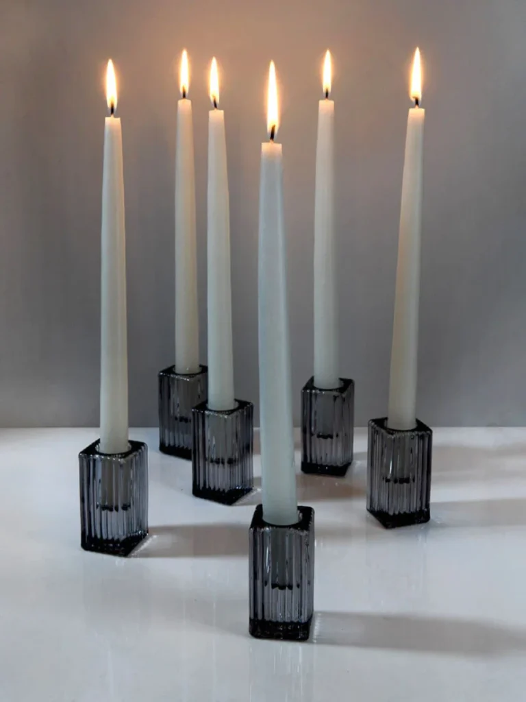 Fluted Smoked Glass Cylinders