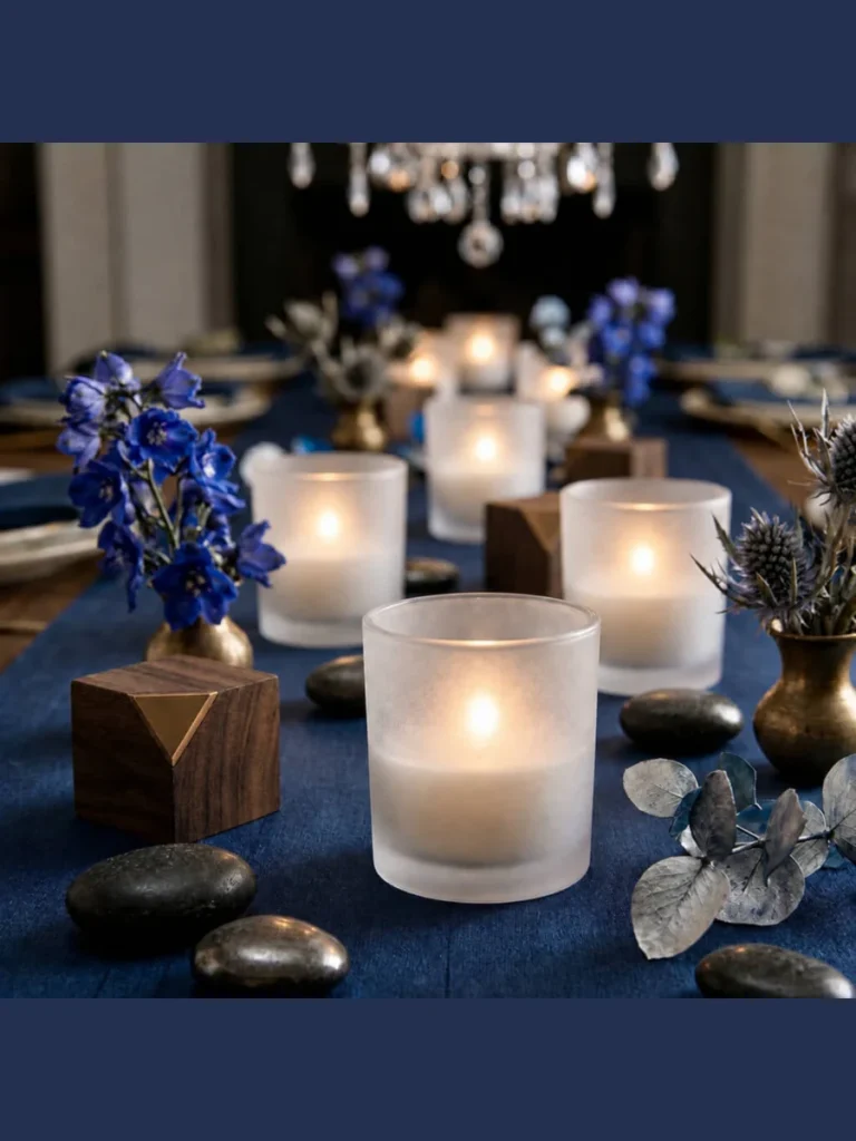 Frosted Sea Glass Votive Cylinders