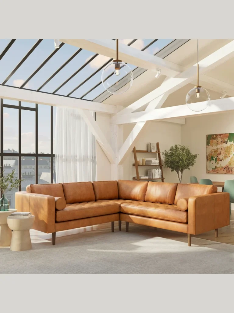 Full Grain Italian Leather Sectional Sofas