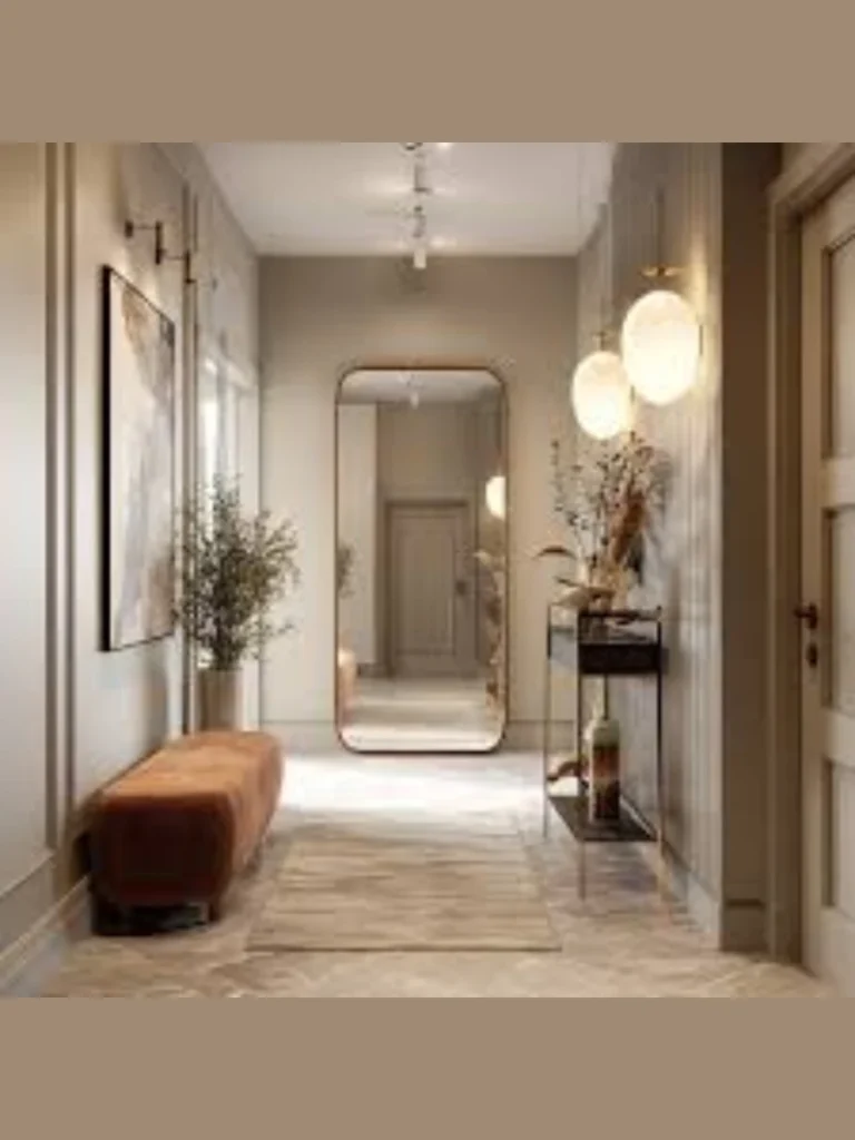 Full-Length Mirror Tucked Next to an Armoire