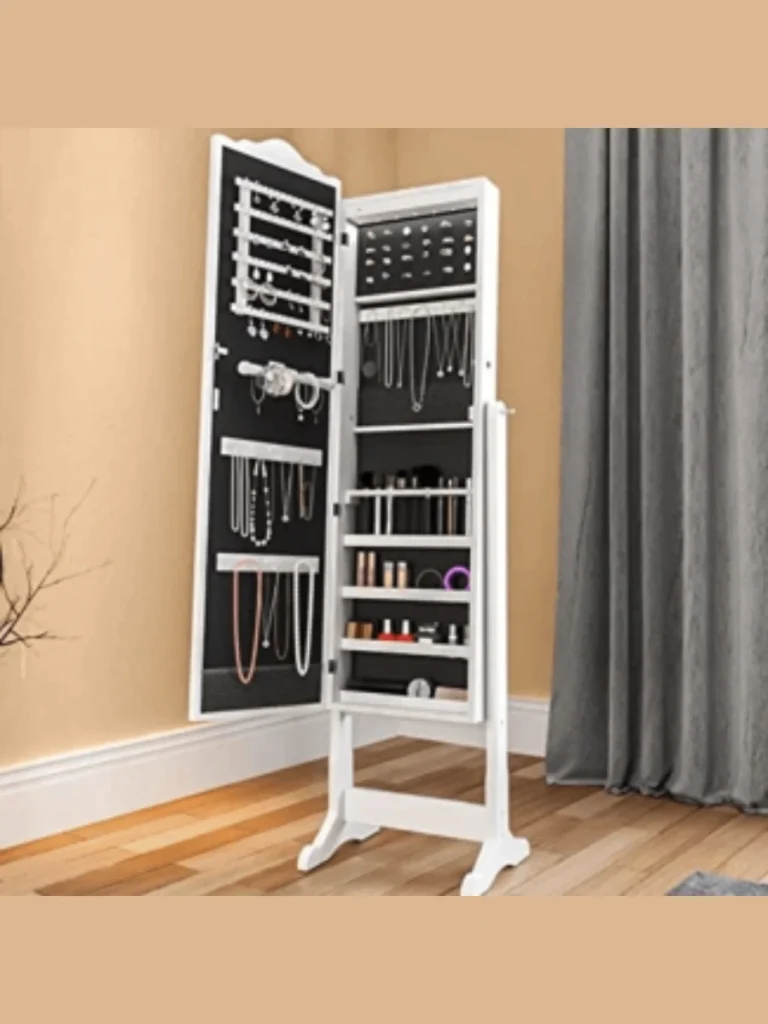 Full-Length Mirror with a Built-In Jewelry Cabinet