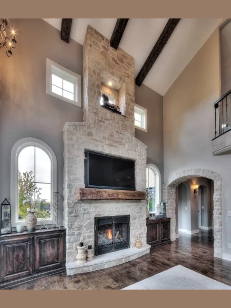 Full Wall Mirror and Stone Combinations