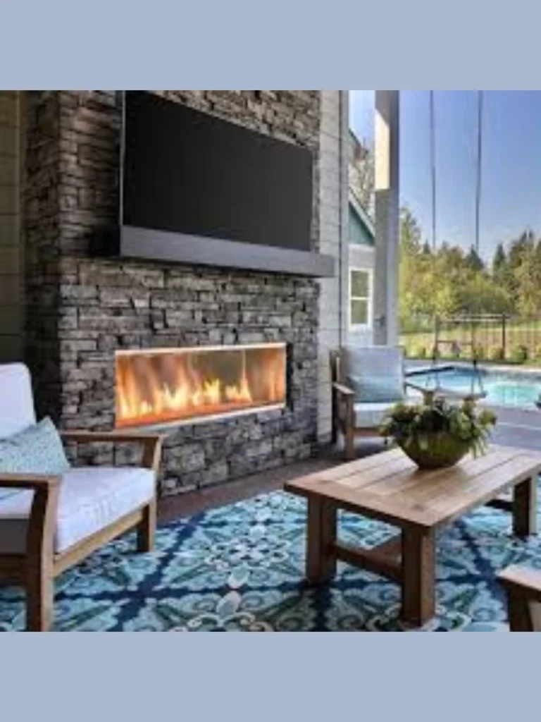 Gas Powered Linear Outdoor Fireplaces