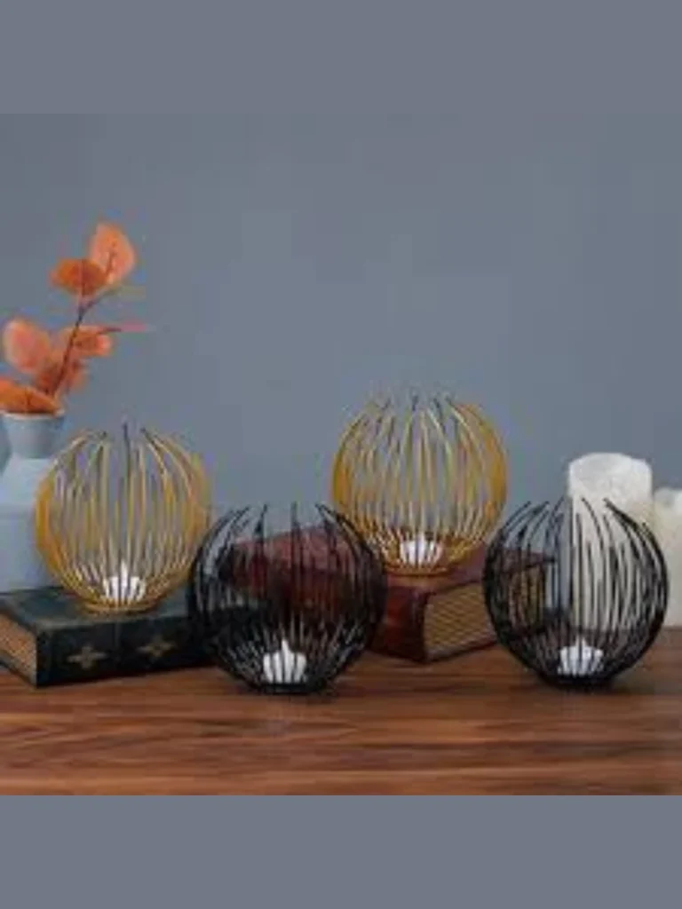 Geometric Copper Wire Lantern Cages