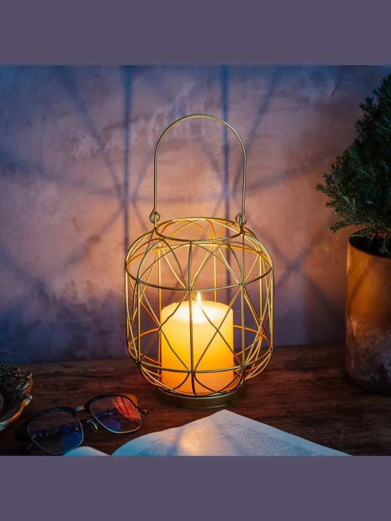 Geometric Copper Wire Lantern Cages