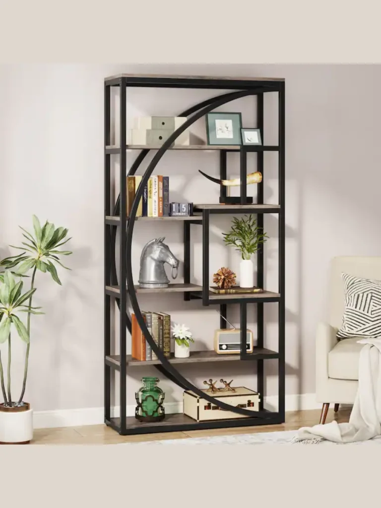 Geometric Metal Bookshelves For Open Displays