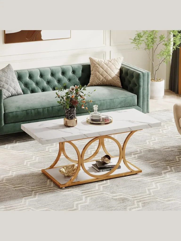 Geometric Metal Leg Coffee Tables