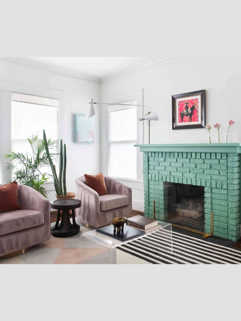Geometric Painted Brick Pattern