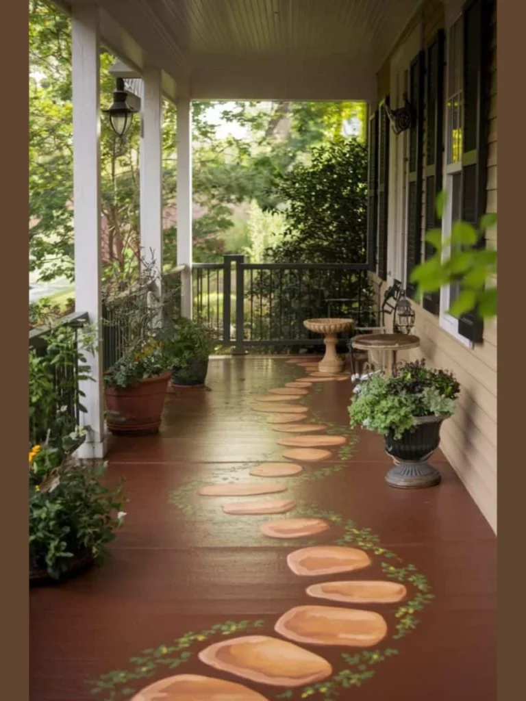Hand-Painted Floor Murals for Bold Ground Accents