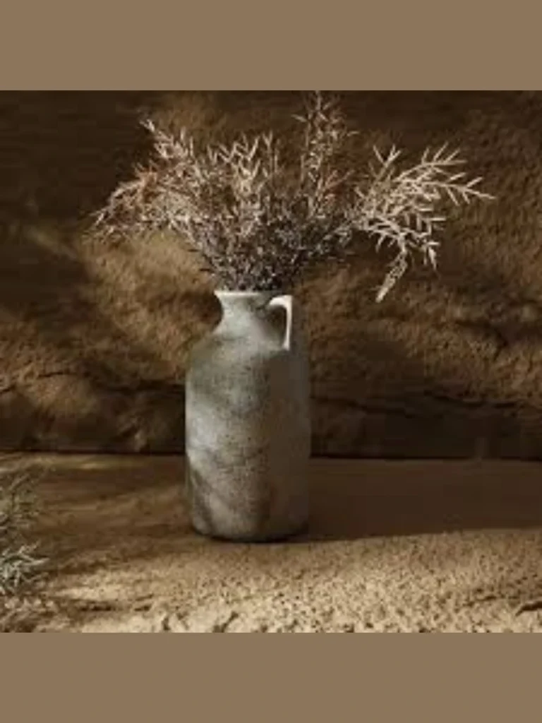Hand Thrown Ceramic Vases with Dry Branches