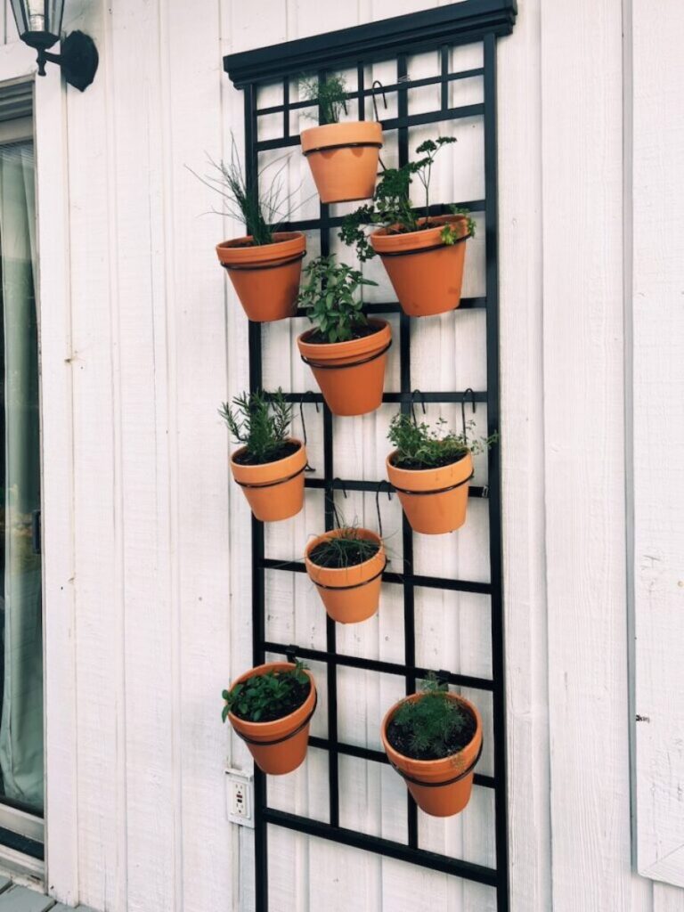 Hanging Vine Wrapped Garden Herb Troughs