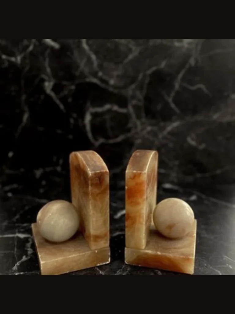 Heavy Alabaster Mineral Bookends