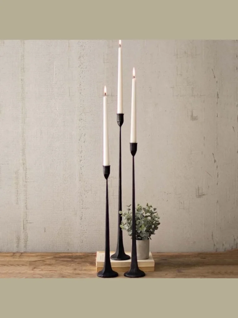 Heavy Cast Iron Slender Candle Tapers