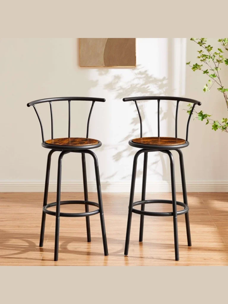 Heavy Duty Metal Bar Stools With Back Support