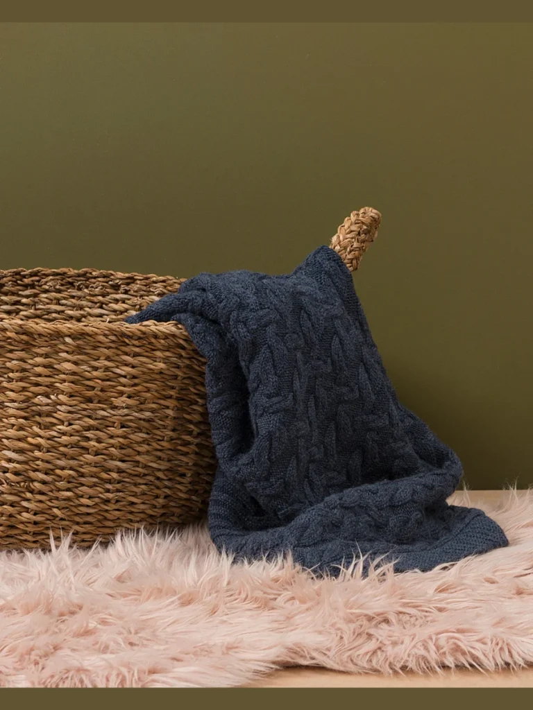 Heavy Merino Wool Cable Knit Blankets