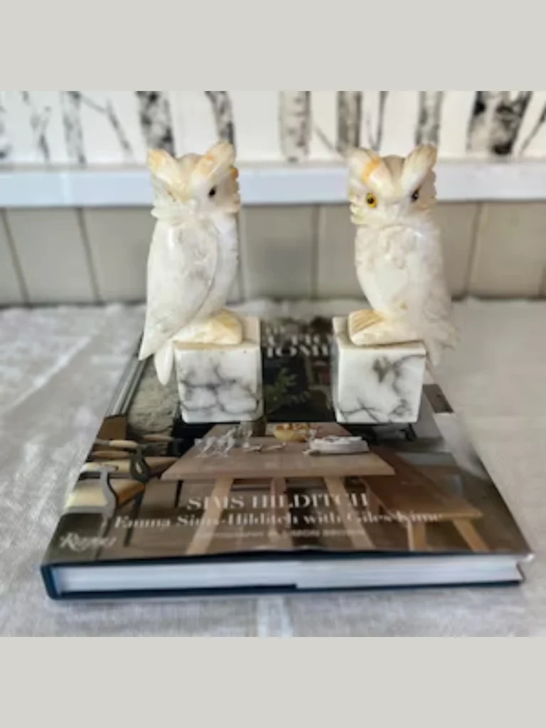 Heavy Translucent Alabaster Stone Bookends