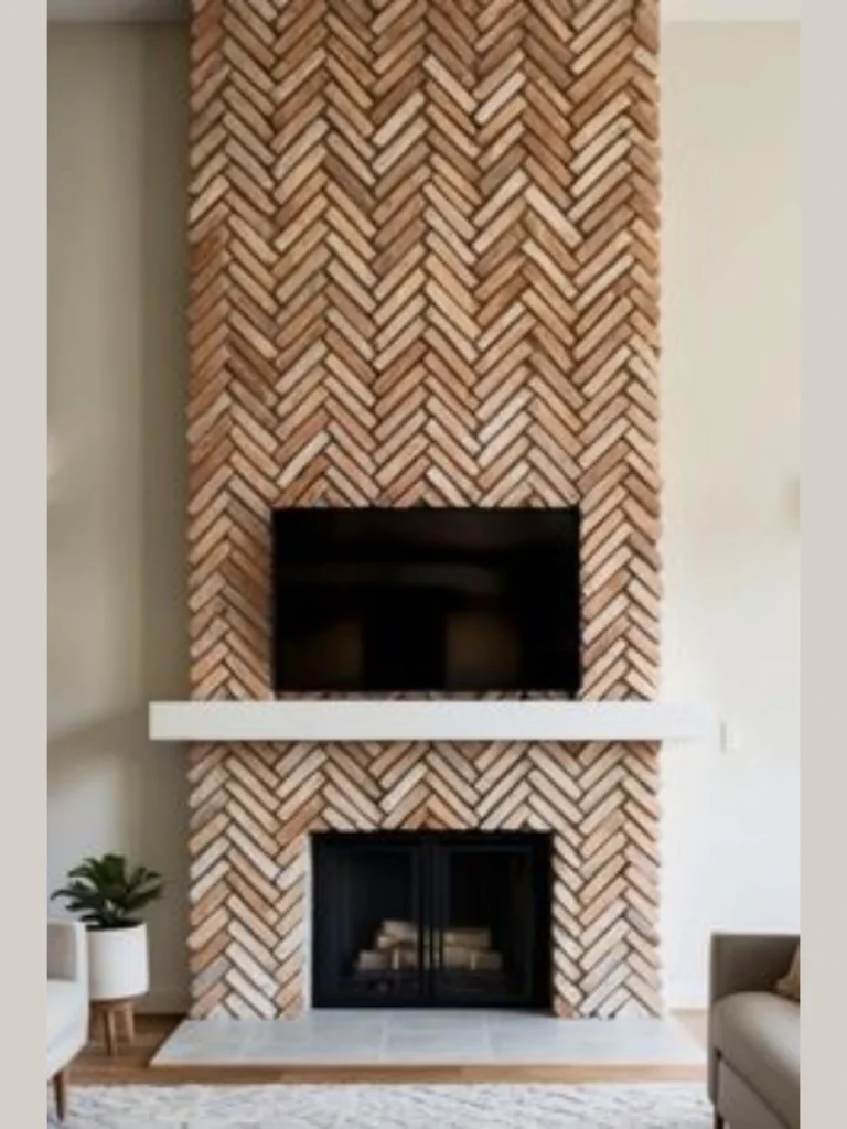 Herringbone Interior Brick for Subtle Pattern