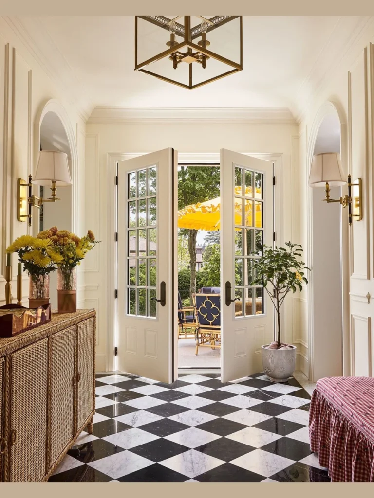 High Contrast Checkerboard Flooring