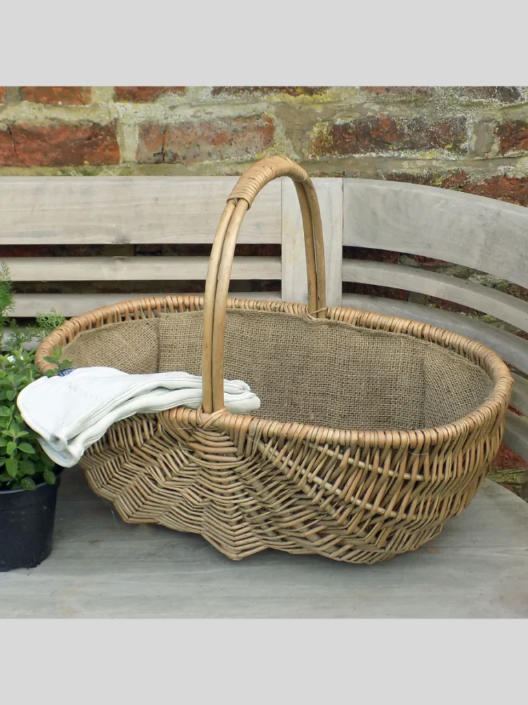 High Handle Woven Reed Garden Trugs