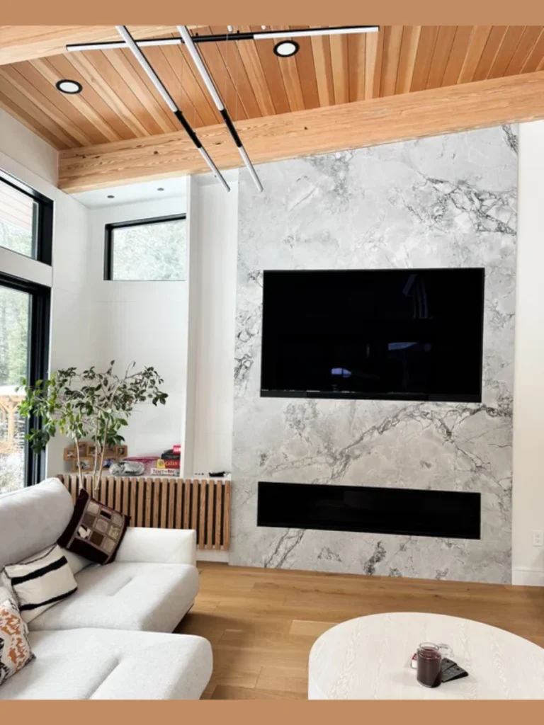 Honed Marble Surrounds for a Soft Texture