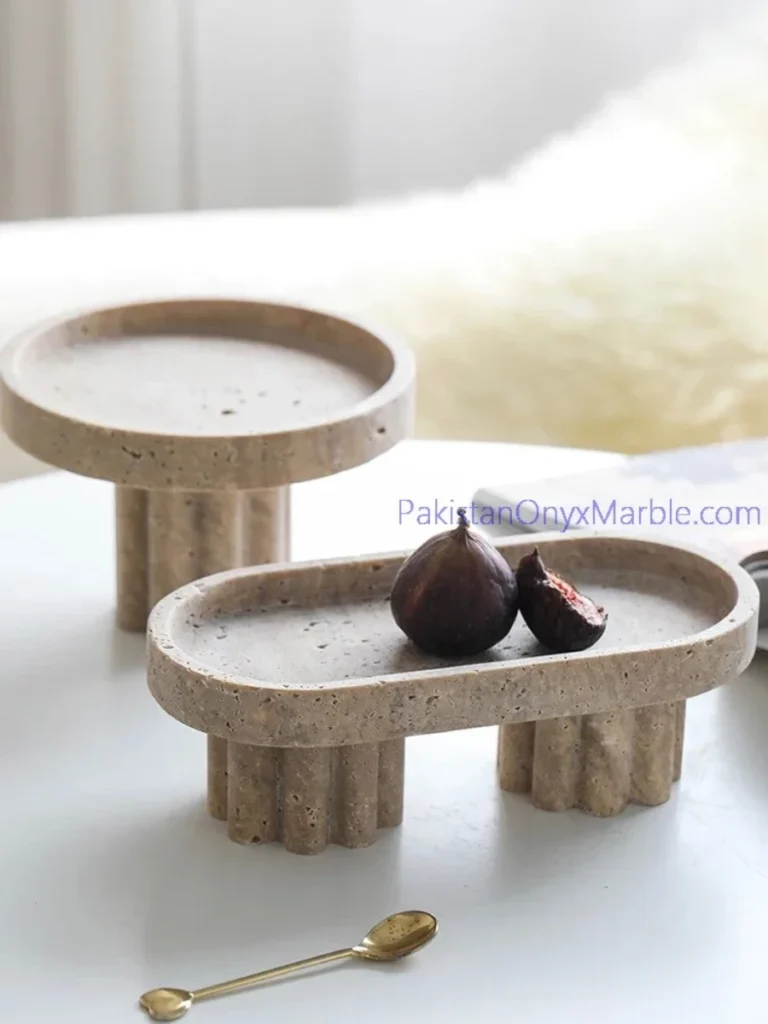 Honed Travertine Stone Serving Plates