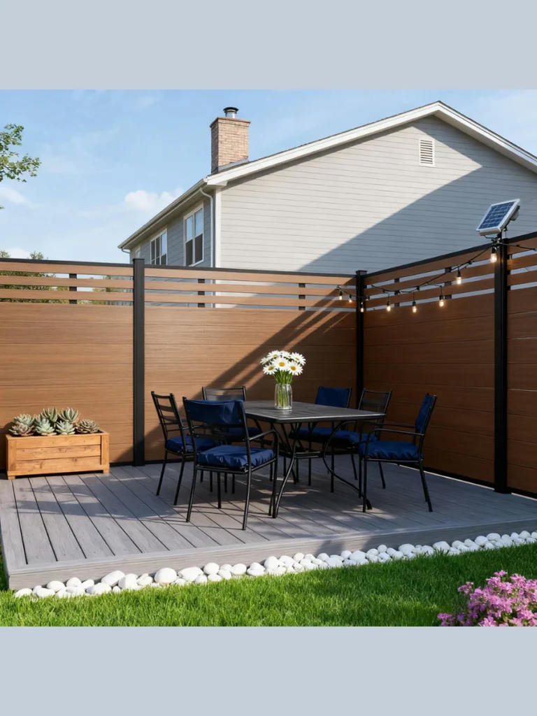 Horizontal Composite Slat Fencing