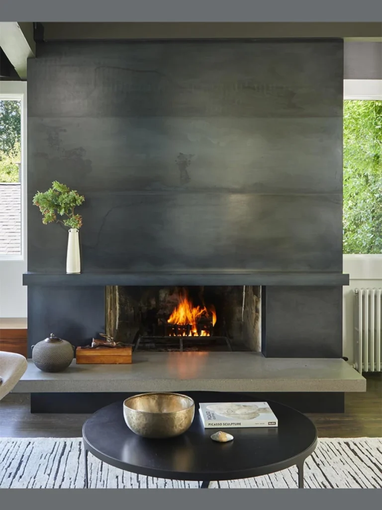 Industrial Raw Concrete and Metal Hearths