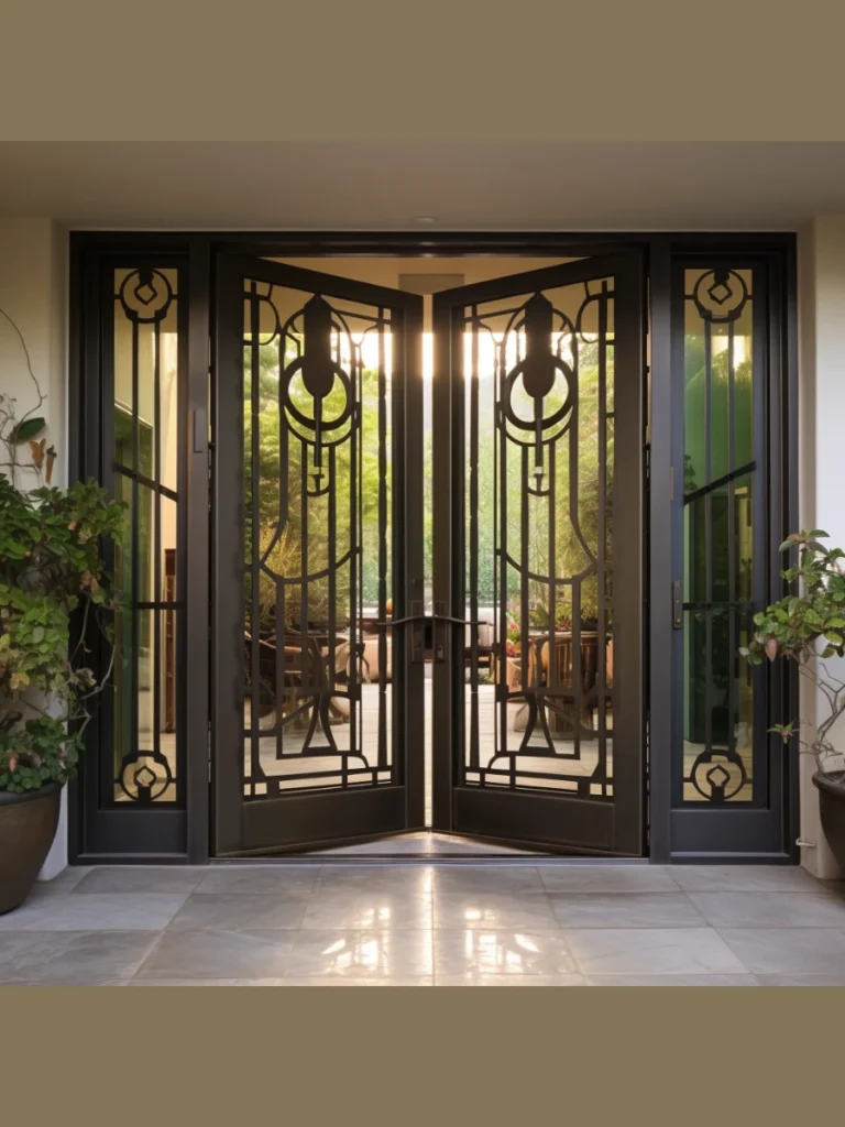 Industrial Steel Frame Doors with Glass Panels