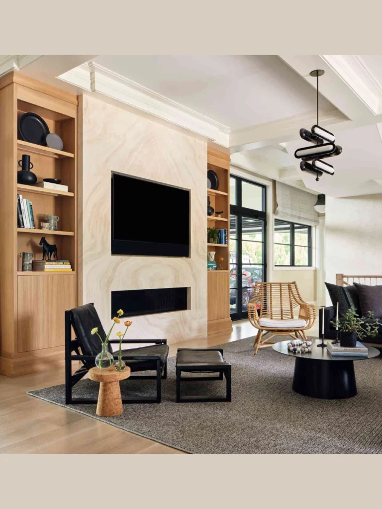 Industrial Style Metal and Wood Built Ins