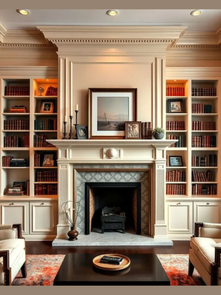 Integrated Home Library and Bookcase Wall