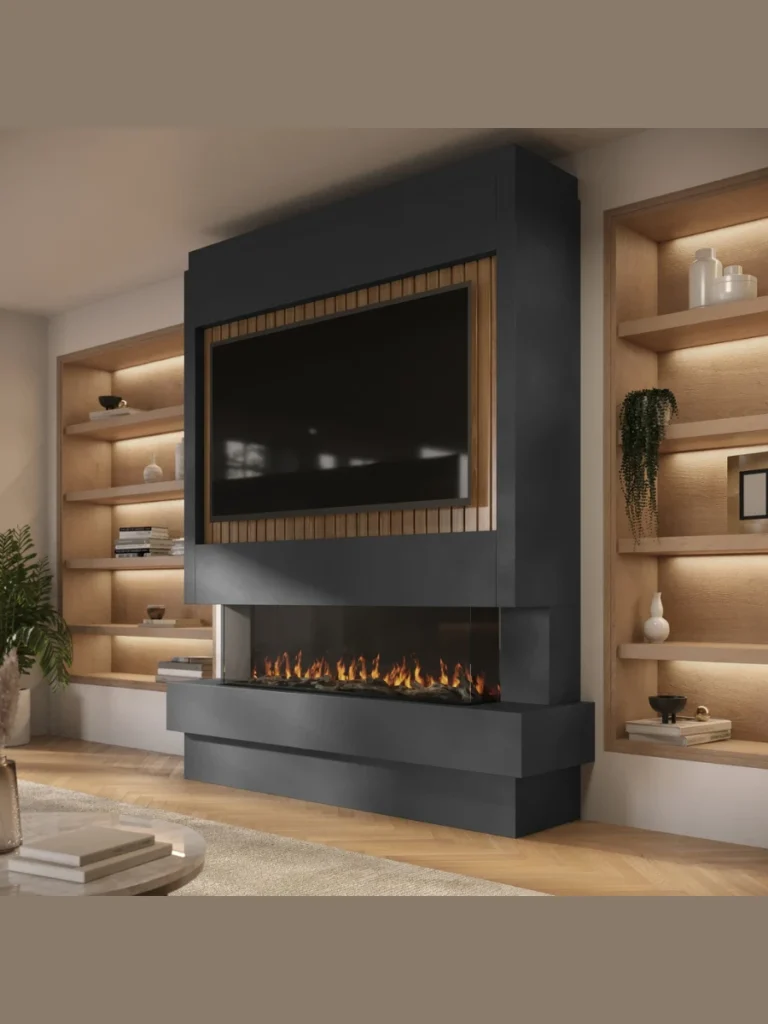 Integrated Media Wall And Storage Surrounds