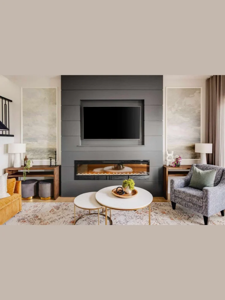 Integrated Media Wall With Recessed TV Niche