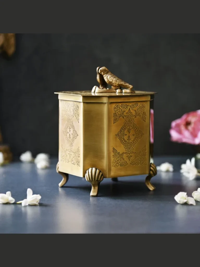 Knurled Brass Decorative Accessory Boxes