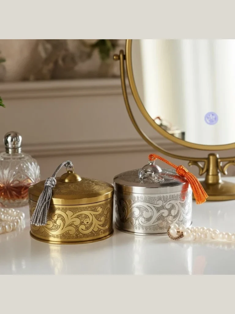 Knurled Brass Decorative Storage Boxes
