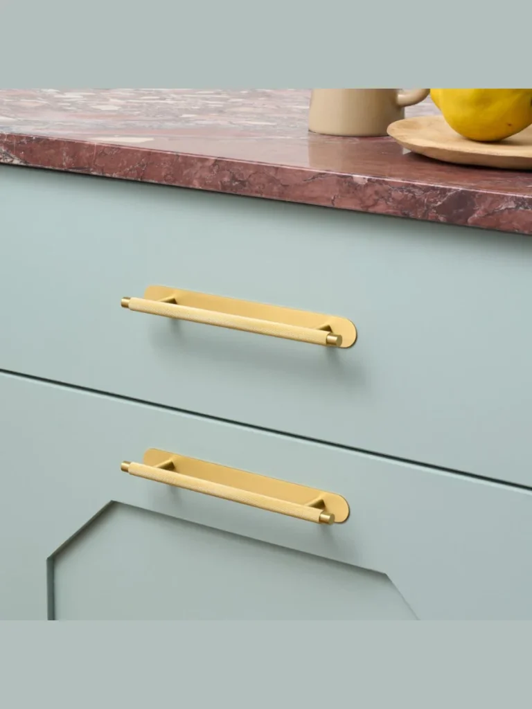 Knurled Brass Kitchen Cabinet Pulls