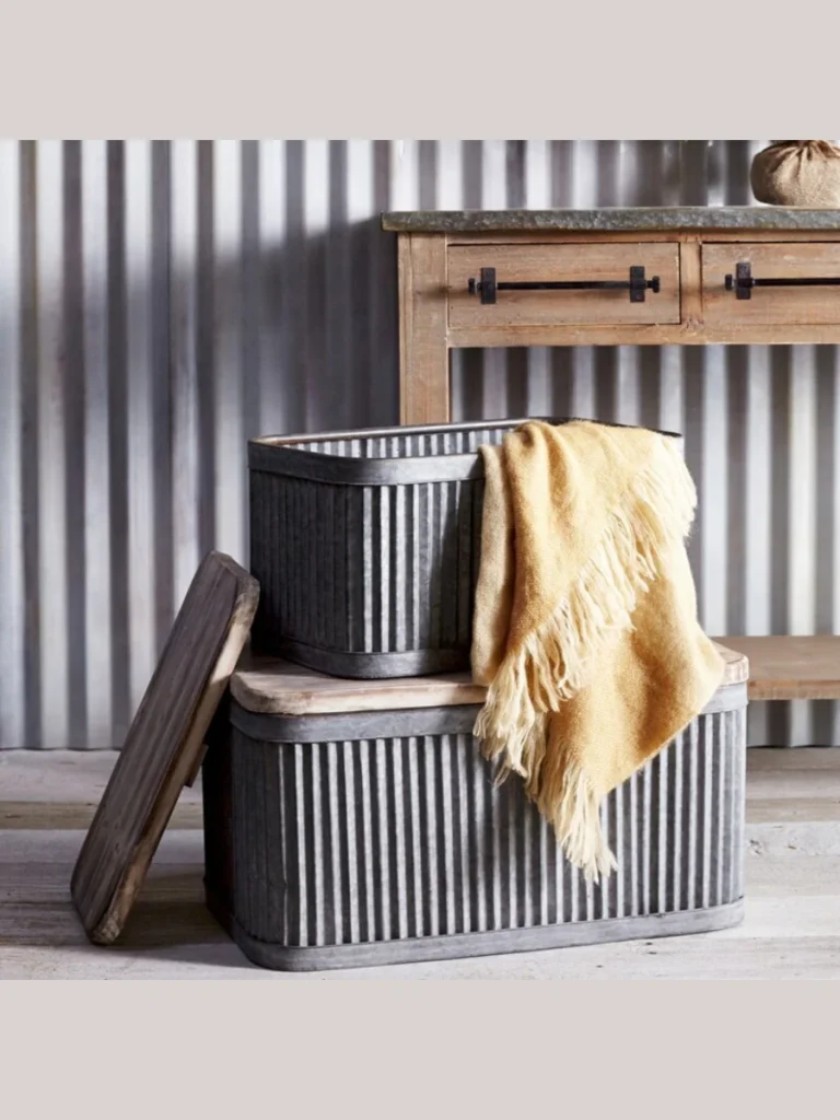 Knurled Metal Decorative Storage Boxes