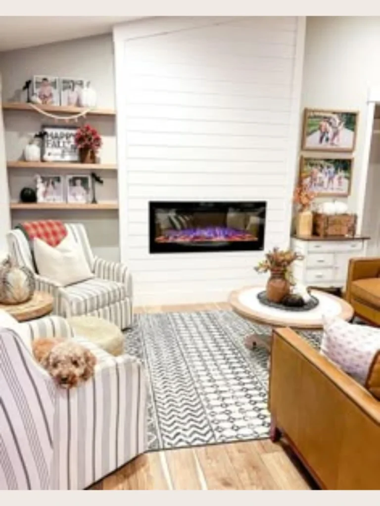 Large Area Rug with a Hearth Overlay