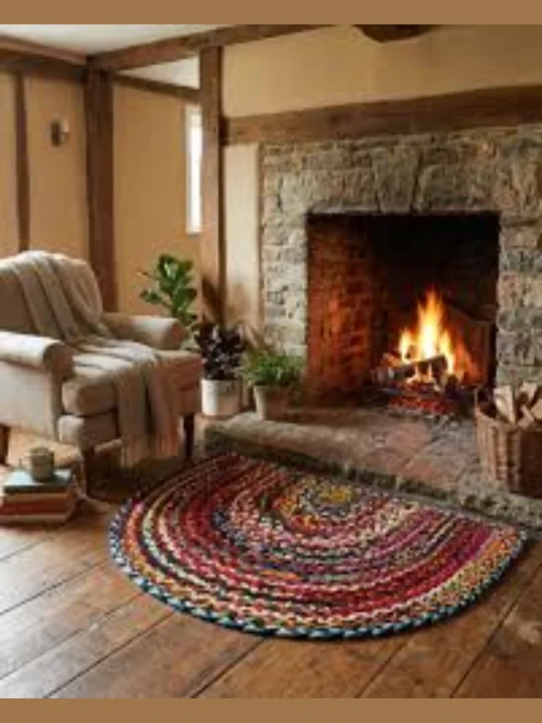 Layered Hearth Rugs for Added Depth