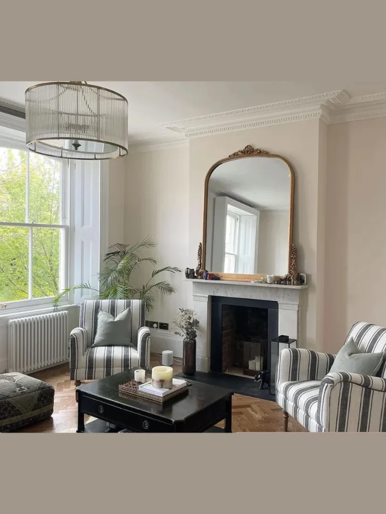 Oversized French Gold Arched Mirror