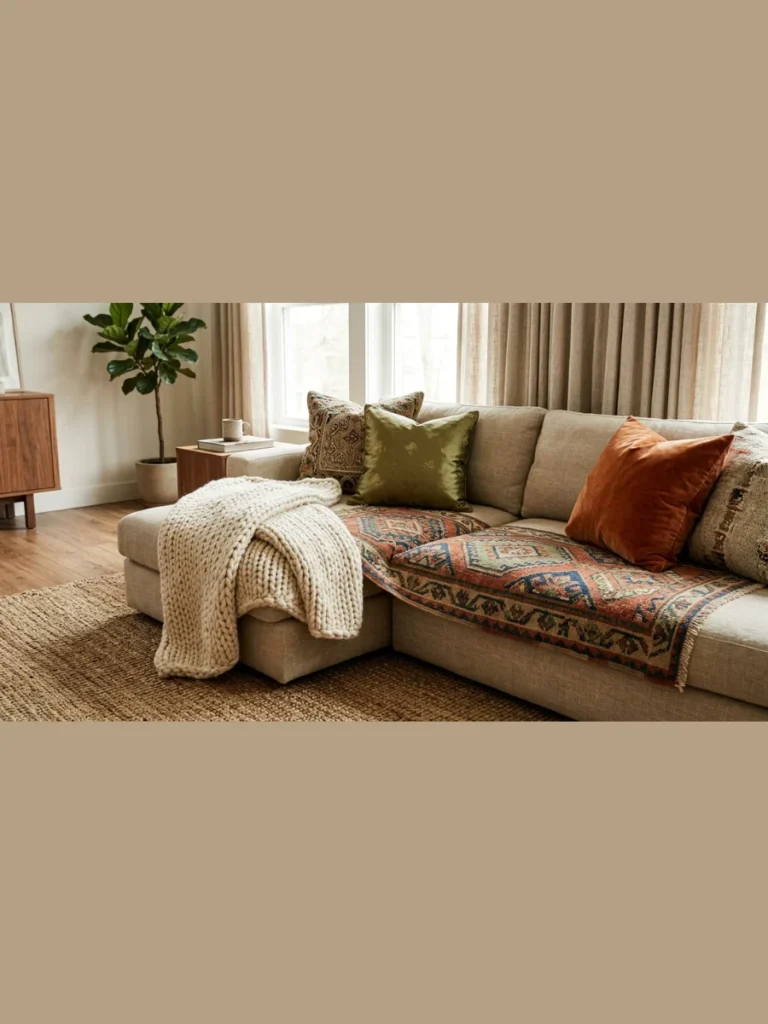 Layering Textiles with Textured Throw Pillows